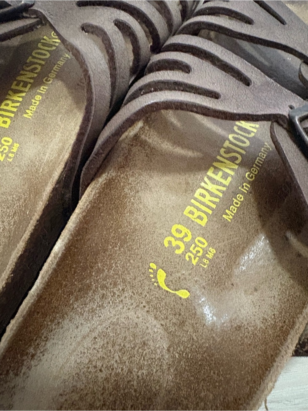 Birkenstock Sandals Brown Multi-Strap Buckle Slides - Picture 4 of 6